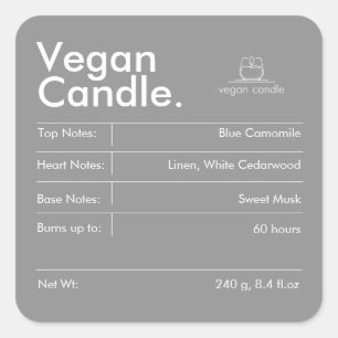 Pegatina Cuadrada Personalizable para velas caseras