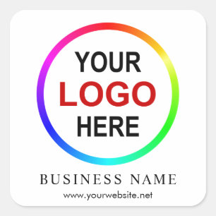 Pegatina Cuadrada Personalizable promocional "tu logo aquí"