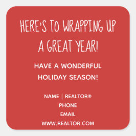 Pegatina Cuadrada Personalizable Realtor Pop De Diciembre