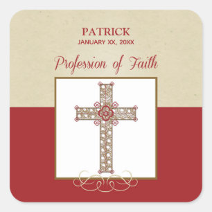 Pegatina Cuadrada Personalización, bendiciones de RCIA en profesión