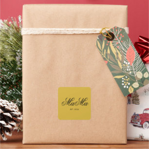 Pegatina cuadrada personalizada moderna Mama Est