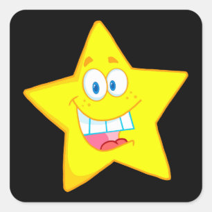 Pegatina Cuadrada personalizado adorable de una estrella tonta