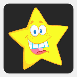 Pegatina Cuadrada personalizado adorable de una estrella tonta