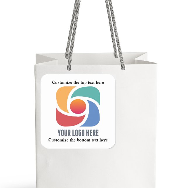 Pegatina Cuadrada Personalizado Añadir su marca de empresa con logot (Subido por el creador)