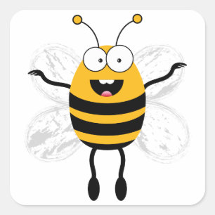 Pegatina Cuadrada Personalizado Bee