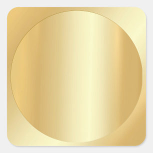 Pegatina Cuadrada Personalizado Blank Faux Gold Template Elegant Aña