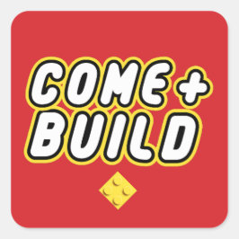 Pegatina Cuadrada Personalizado BLOCK FIESTA Ladrillos de colores To