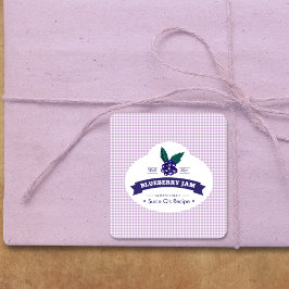 Pegatina Cuadrada Personalizado・Blueberry Jam DIY Canning