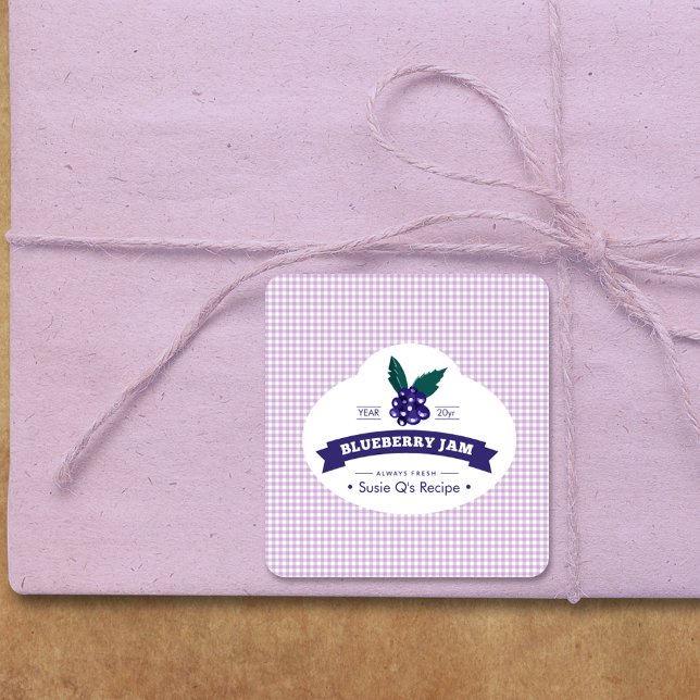 Pegatina Cuadrada Personalizado・Blueberry Jam DIY Canning (Subido por el creador)