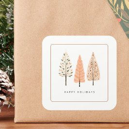 Pegatina Cuadrada Personalizado Boho Earthy Minimalista Line Art Nor