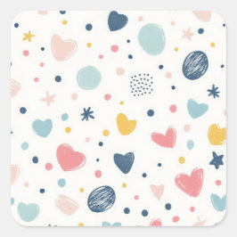 Pegatina Cuadrada Personalizado bonito Sky