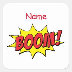 Pegatina Cuadrada Personalizado Boom Thunder_Cove