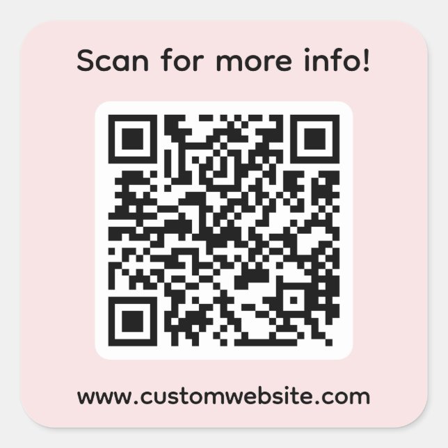 Pegatina Cuadrada Personalizado Buscar Más Información Código QR (Anverso)
