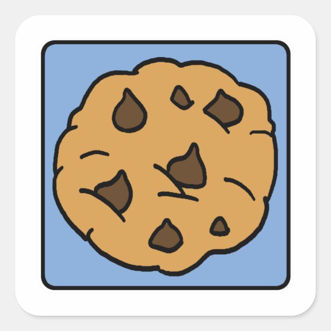 Pegatina Cuadrada Personalizado Clip Art Chocolate Chip Cookie postr (Anverso)