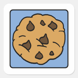 Pegatina Cuadrada Personalizado Clip Art Chocolate Chip Cookie postr
