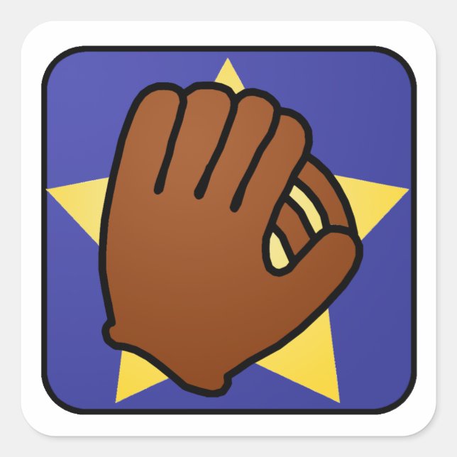 Pegatina Cuadrada Personalizado Clip Art Deportes Estrella de Oro de (Anverso)