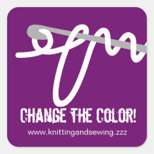 Pegatina Cuadrada Personalizado color crochet gancho lazo marca de r