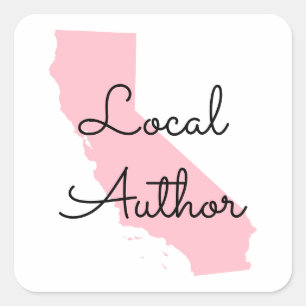 Pegatina Cuadrada Personalizado Colores Autor local de California