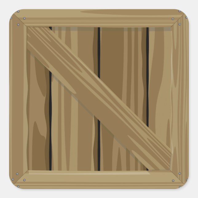 Pegatina Cuadrada Personalizado Crate (Anverso)