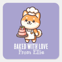 Personalizado Cute Shiba Inu Baker hecho con amor