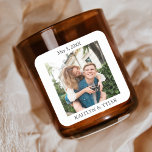 Pegatina Cuadrada Personalizado de Agradecimiento a la boda de velas<br><div class="desc">Personalizado Pegatina cuadrado de la boda de velas personalizada</div>