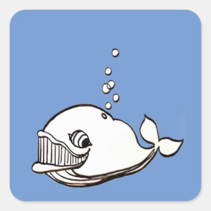 Pegatina Cuadrada Personalizado de ballenas