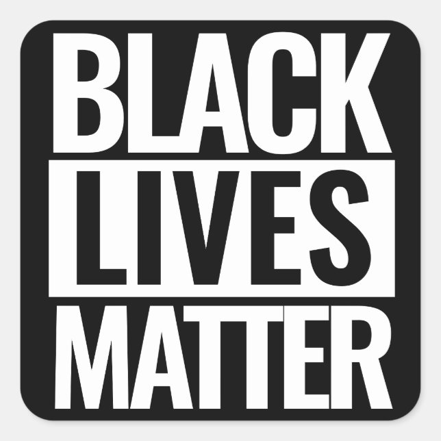 Pegatina Cuadrada Personalizado de Black Lives Matter (Anverso)