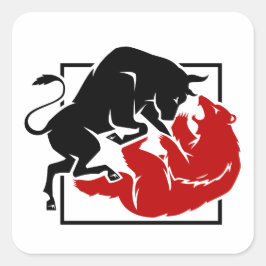 Pegatina Cuadrada Personalizado de Bolsa de Comercio de Inversores y