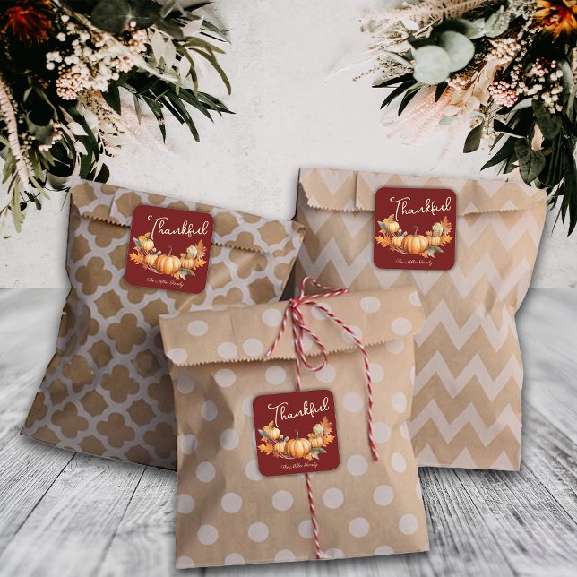 Pegatina Cuadrada Personalizado de Cena RedThanksending Friendscome (Subido por el creador)