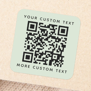Pegatina Cuadrada Personalizado de código QR texto arriba luz de la 