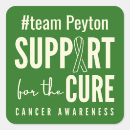 Pegatina Cuadrada personalizado de concienciación sobre el cáncer.