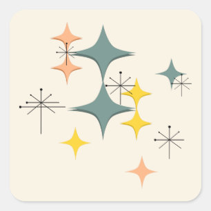 Pegatina Cuadrada Personalizado de estallidos atómicos en los Juego