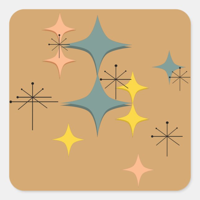 Pegatina Cuadrada Personalizado de estallidos atómicos en los Juegos (Anverso)