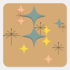 Pegatina Cuadrada Personalizado de estallidos atómicos en los Juegos