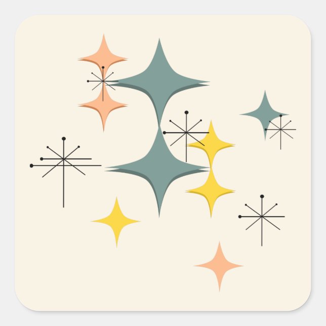 Pegatina Cuadrada Personalizado de estallidos atómicos en los Juegos (Anverso)