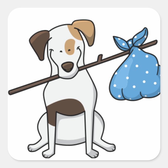 Pegatina Cuadrada personalizado de juguete fox terrier hobo (Anverso)