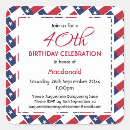 Pegatina Cuadrada PERSONALIZADO de la BANDERA TEXAS Celebración del 