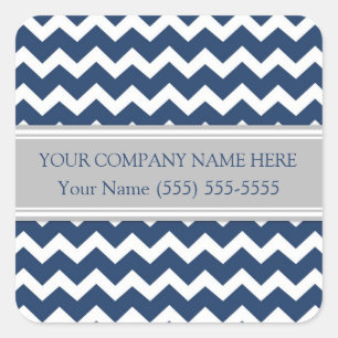 Pegatina Cuadrada Personalizado de negocio Nombre de la compañía Blu