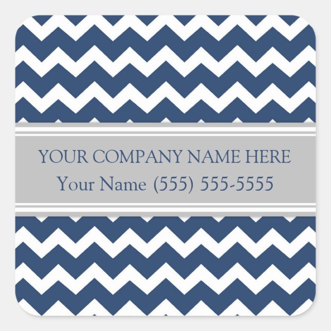 Pegatina Cuadrada Personalizado de negocio Nombre de la compañía Blu (Anverso)