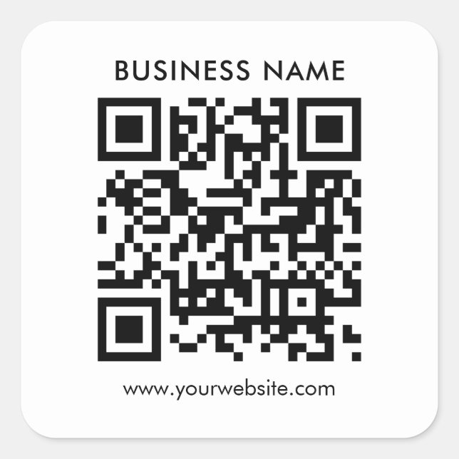 Pegatina Cuadrada Personalizado de plantilla Minimalista moderno Cód (Anverso)