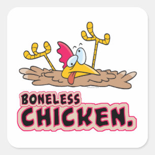 Pegatina Cuadrada personalizado de pollo humilde