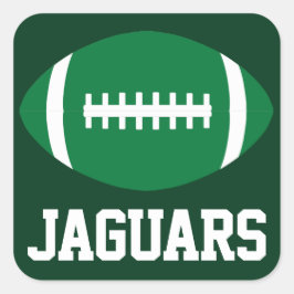 Pegatina Cuadrada Personalizado de texto y color del equipo deportiv