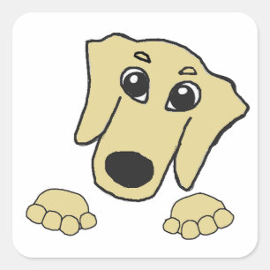 Pegatina Cuadrada personalizado de trigo dachshund