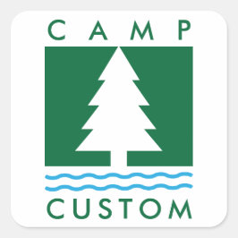 Pegatina Cuadrada Personalizado del campamento