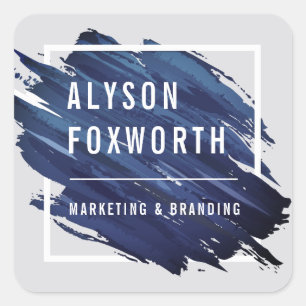 Pegatina Cuadrada Personalizado del logotipo de pintura abstracta