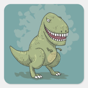Pegatina Cuadrada Personalizado Dinosaur T Rex