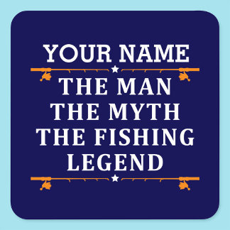 Pegatina Cuadrada Personalizado El Hombre El Mito De La Leyenda Pesq