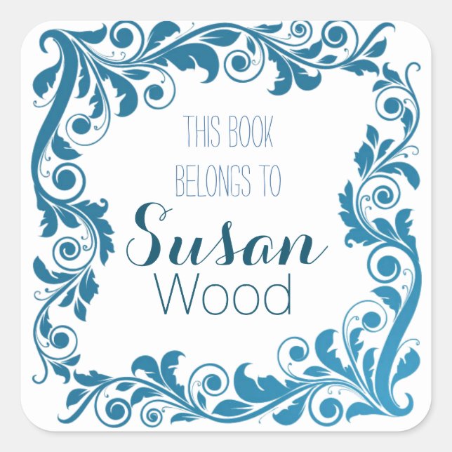 Pegatina Cuadrada Personalizado Elegante Pegatinas de Placas Libres (Anverso)