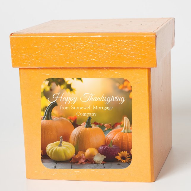 Pegatina Cuadrada Personalizado Empresa Calabaza de marketing de Acc (Subido por el creador)