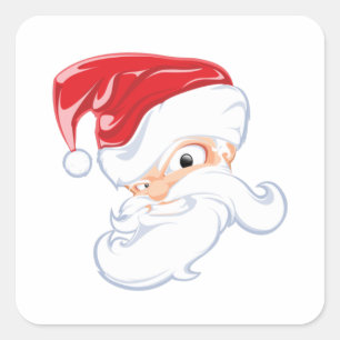Pegatina Cuadrada Personalizado enojado de Santa Claus